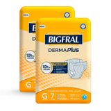 Kit 2 Fraldas Geriátrica Bigfral Derma Plus Tamanho G Com 7 Unidades Cada