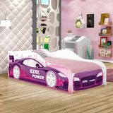 Cama Carro Girl Power Joy Rosa Infantil Com Colchão