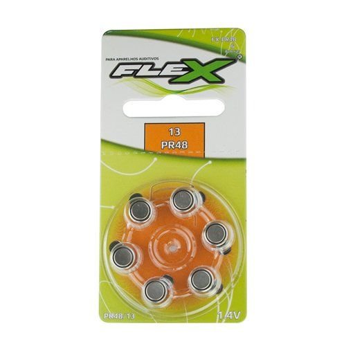 Bateria  Auditiva PR48 Cartela com 6 Unidades FLEX