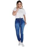 Calça Feminina Jogger Jeans Simples Com Amassadinho