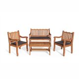 Conjunto Jardim De Madeira Maciça Com Estofado Trento Curvato Preto - Straub Web