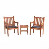 Conjunto Jardim 2 Poltronas Com Mesinha De Madeira Maciça Com Estofado Robust Curvato Preto