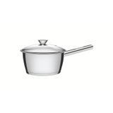 Panela Tramontina Allegra Em Aço Inox Com Fundo Triplo E Tampa De Vidro 18 Cm Tramontina