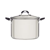 Caldeirão Tramontina Astro Silicone Em Aço Inox Com Fundo Triplo Com Tampa De Vidro 30 Cm 20,8 L Tramontina