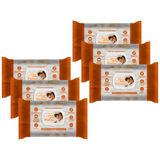 Kit 6 Toalhas Umedecidas Natural Baby Premium 80un Cada