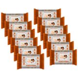 Kit 12 Toalhas Umedecidas Natural Baby Premium 80un Cada