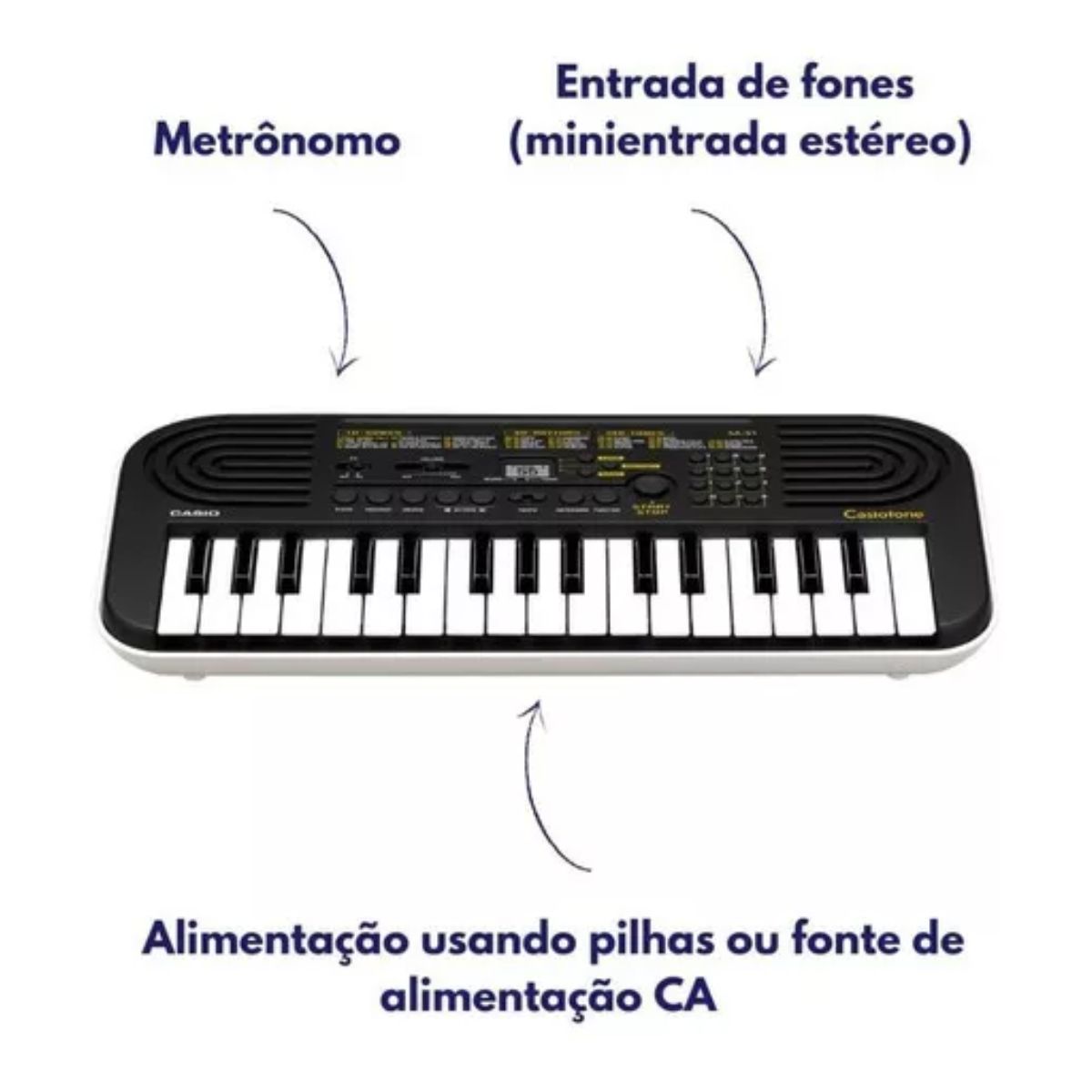 Mini Teclado Musical Infantil Casio SA-51 Casiotone com 32 Teclas