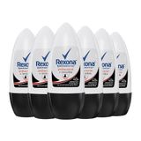 Kit Desodorante Roll On Rexona Feminino Antibacterial Invisible 50ml - 6 Unidades