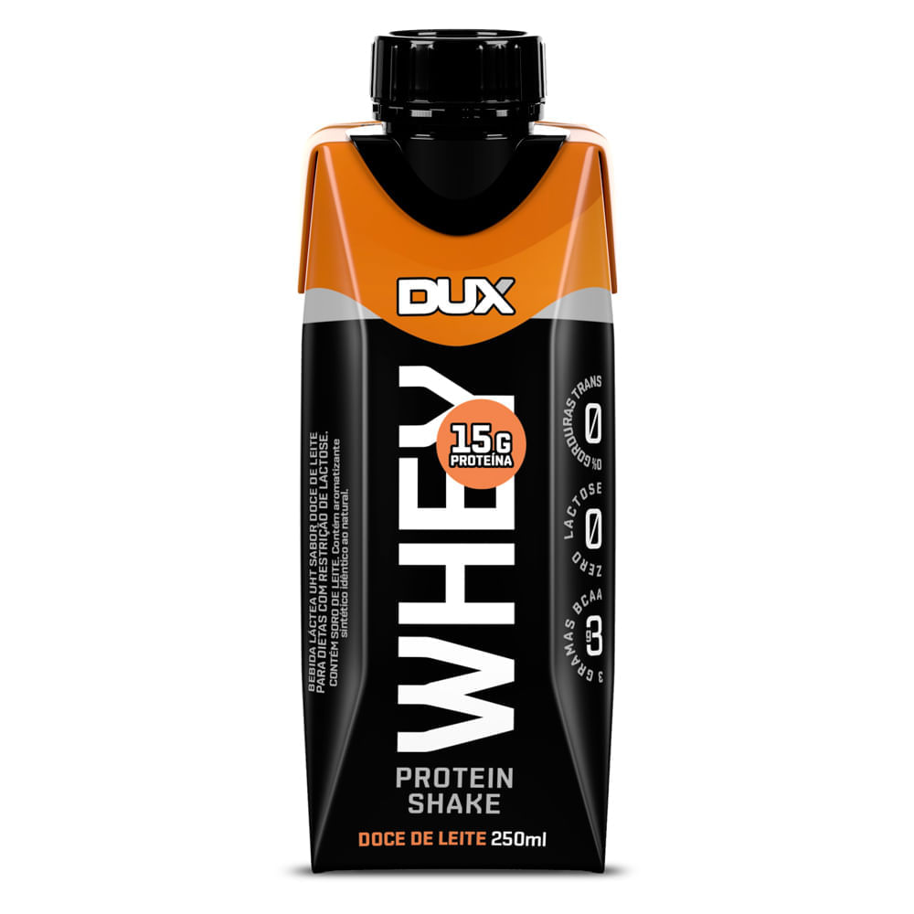 Bebida Láctea Uht Whey Protein Shake Dux Sabor Doce De Leite Com 15g De Proteína 250ml