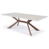 Mesa Jantar Libelle Tampo Com Vidro Base Madeira Tauari 180cm - 70932