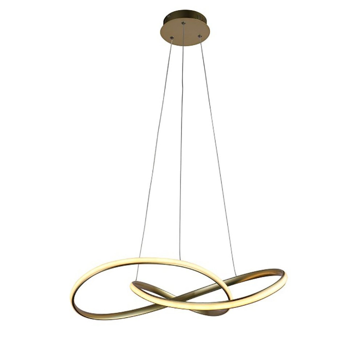 Pendente Atom 63x15cm 1 Led 36w 3000k 1188 Lúmens Hm019g Bella Iluminação Dourado