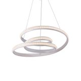 Lustre Pendente Nordecor Kile Cristal 2341 Branco Led