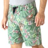 Bermuda Short Moletom Masculino Camuflado Elástico Cordão Verde, GG