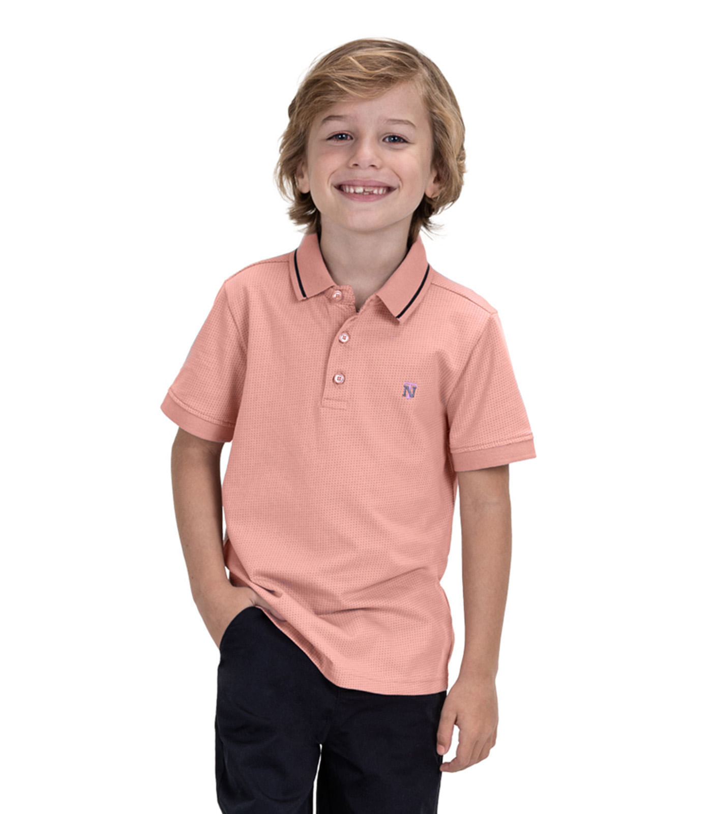 Polo Infantil Masculina Em Cotton Trick Nick Rosa 4