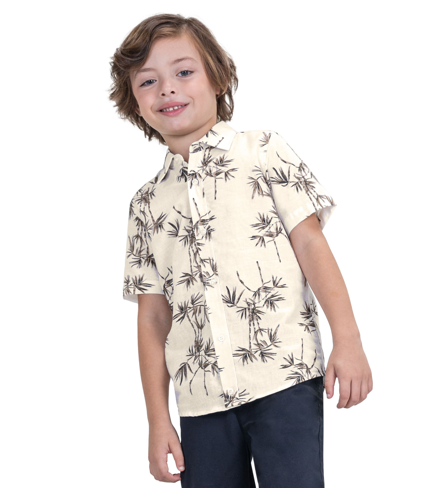 Camisa Infantil Masculina Estampada Trick Nick Bege 6