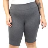 Bermuda Feminina Plus Size Legue Legging Cós Alto Fitness Chumbo, G1