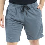 Shorts Masculino Dry Fit Fitness Com Bolso Elástico Liso Cinza, M