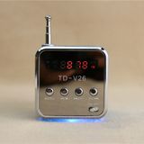 Alto-falantes Estéreo Micro Sd Tf Usb Mini Portable Fm Radio Silve
