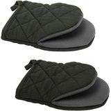 2 Embalar Luvas Mini Forno Calor Resistentes Antiderrapantes Luvas De Forno De Algodão Neoprene Com Laço De Suspensão Para Micro-ondas E For