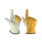 2pcs/pack Vaca Couro Homens Luvas De Soldagem De Trabalho ( Um Tamanho )