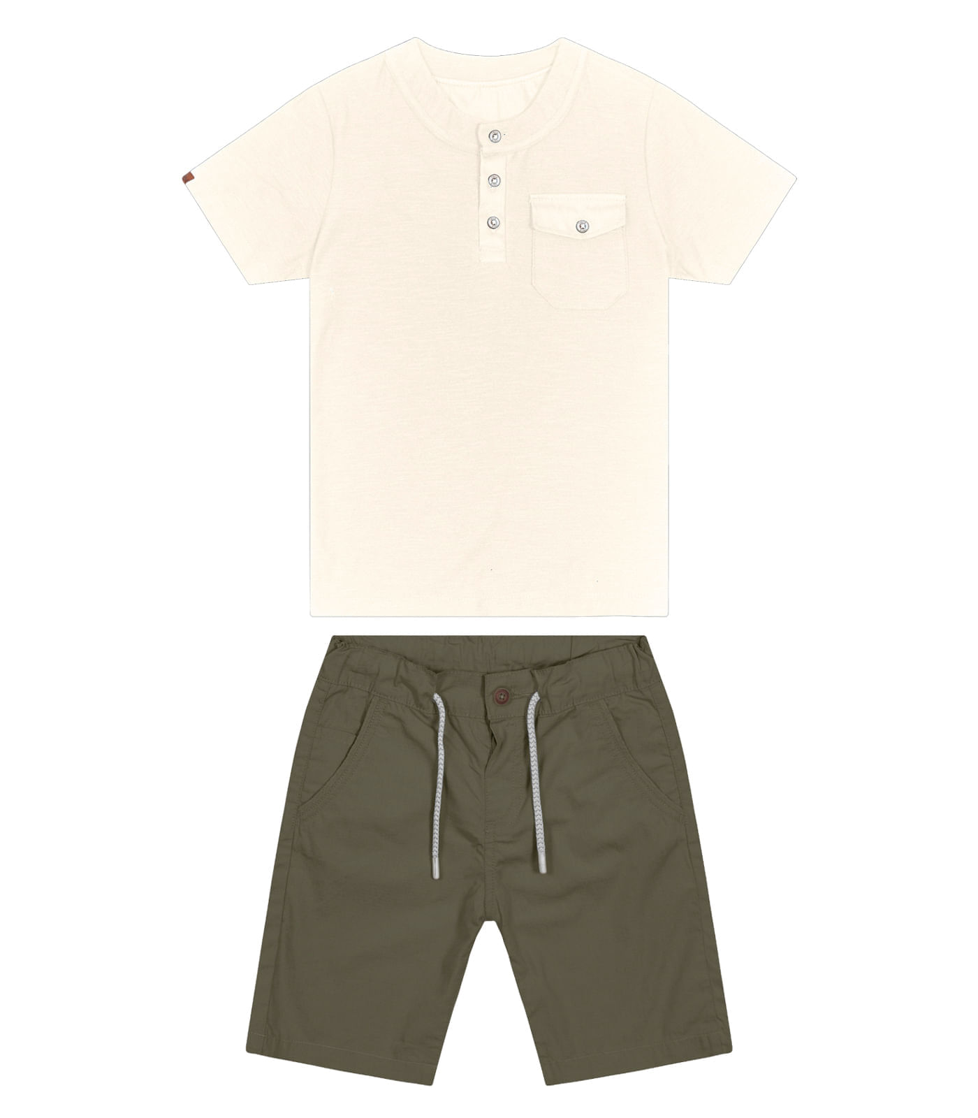 Conjunto Infantil Meia Malha E Sarja Trick Nick Bege 8