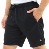 Shorts Masculino Dry Fit Fitness Com Bolso Elástico Liso Preto, G