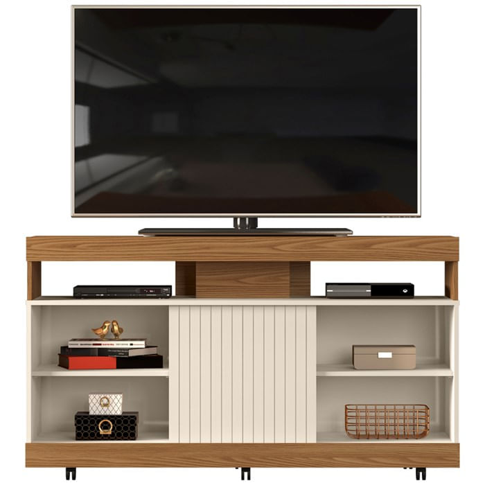 Rack Bancada Tv 50 Pol 120 Cm 23161 Carv Eur Creme Dj Moveis