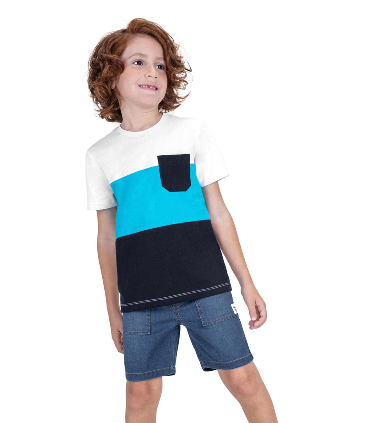 Conjunto Infantil Camiseta Com Bermuda Trick Nick Branco 2