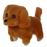 Cachorro De Pelúcia Dog Toy Late E Anda Marrom Art Brink 3+