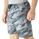 Bermuda Short Moletom Masculino Camuflado Elástico Cordão Cinza Camuflado, M