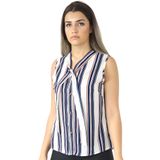 Blusa Feminina Regata Listrada Listra Decote V Social Casual Off White, P