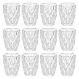 Jogo De Copos De Vidro Diamond Transparente 270ml 12 Peças - Lyor