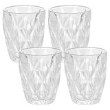 Jogo De Copos De Vidro Diamond Transparente 270ml 4 Peças - Lyor