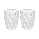 Jogo De Copos De Vidro Diamond Transparente 270ml 2 Peças - Lyor