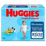 Fralda Huggies Disney Tripla Proteção Mega Xg Com 32 Unidades