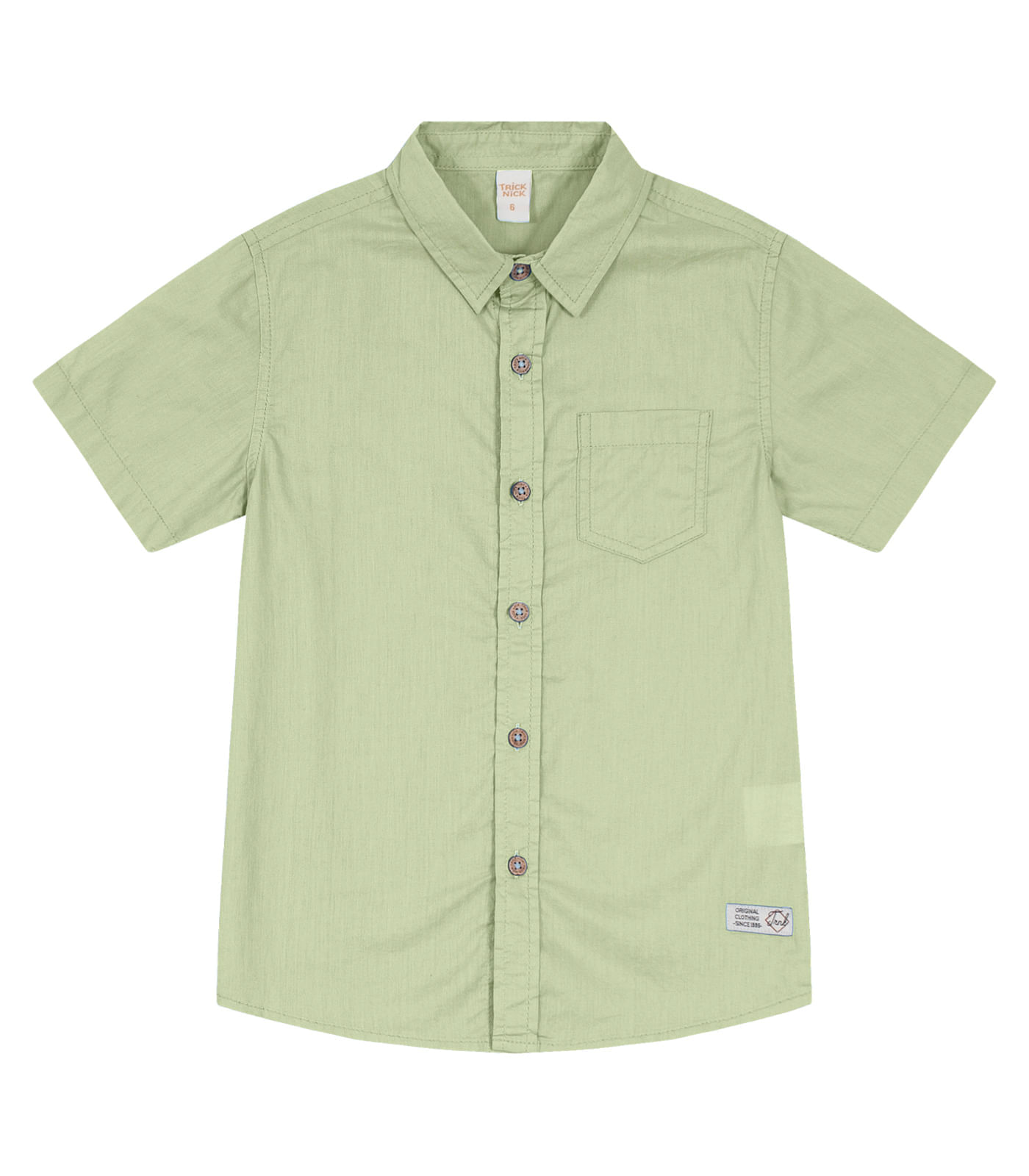 Camisa Infantil Masculina Em Popeline Trick Nick Verde 2