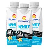 Kit 3 Bebida Láctea Piracanjuba Whey Zero Lactose Baunilha 250ml