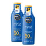 Kit 2 Protetor Solar Nivea Sun Protect &amp; Hidrata Fps 50 200ml