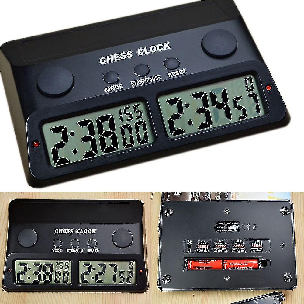 Relógios clássicos de relógio de xadrez para jogo de xadrez com botões na  parte superior e dois mostradores de relógio vetor