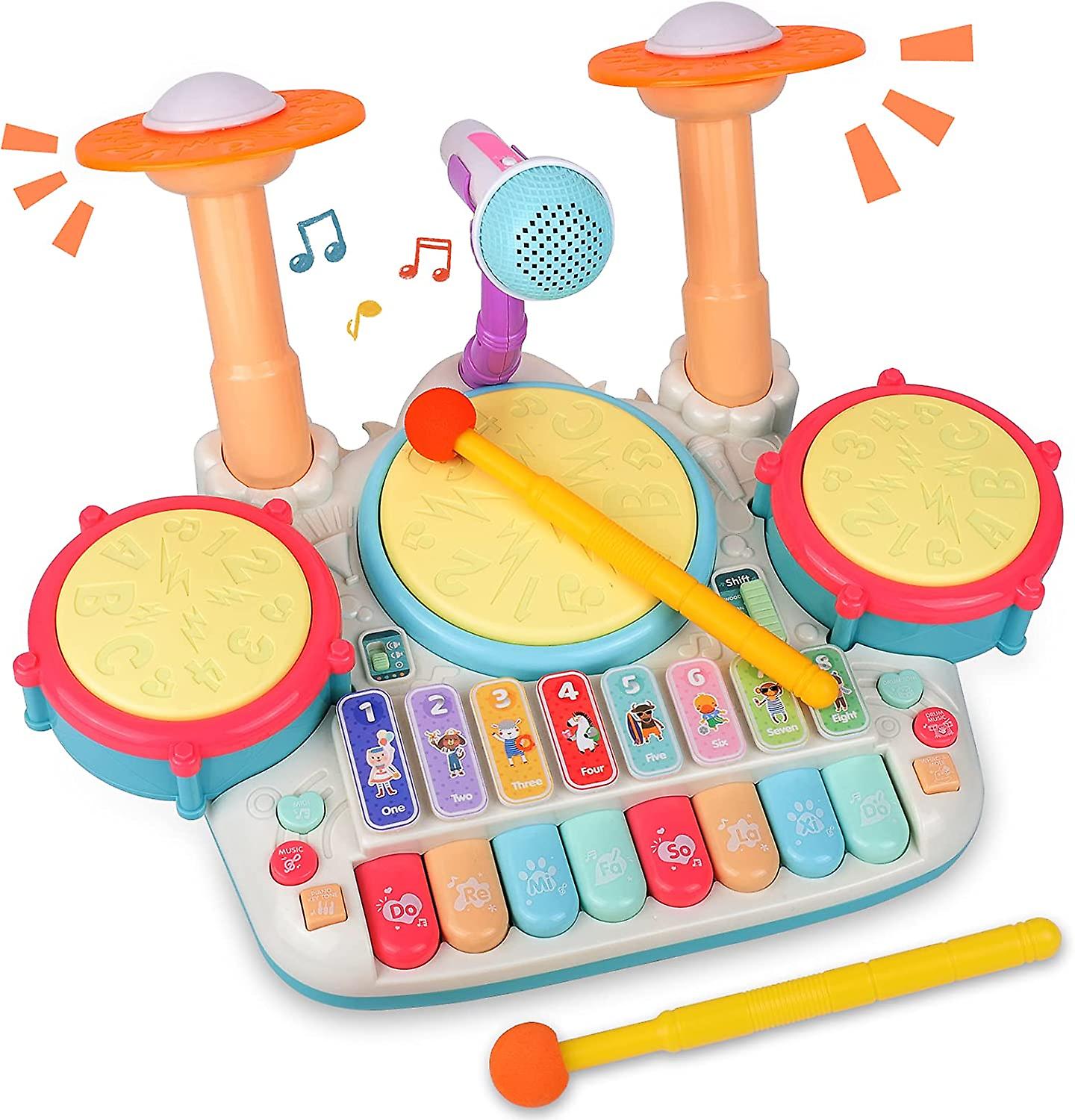 Brinquedos De Instrumentos Musicais Para Bebês Tambor E Piano 5 Em 1 Criança