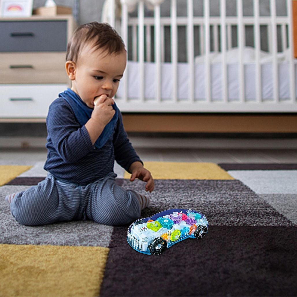 Crianças Piscando Carro De Corrida Brinquedo Transparente Luz