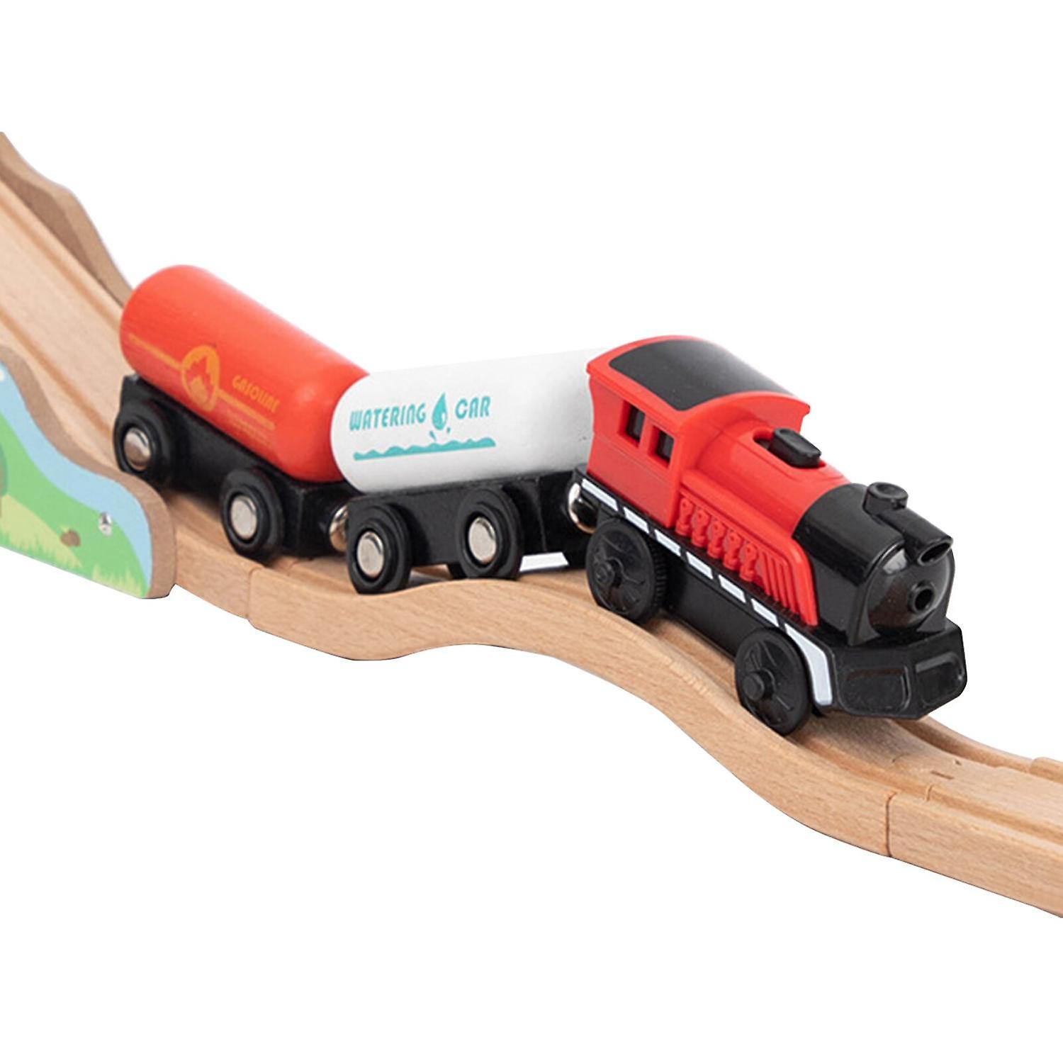 ANTICO FERROVIA IN Legno Locomotiva Con Rimorchi Gru Gioco Vintage EUR