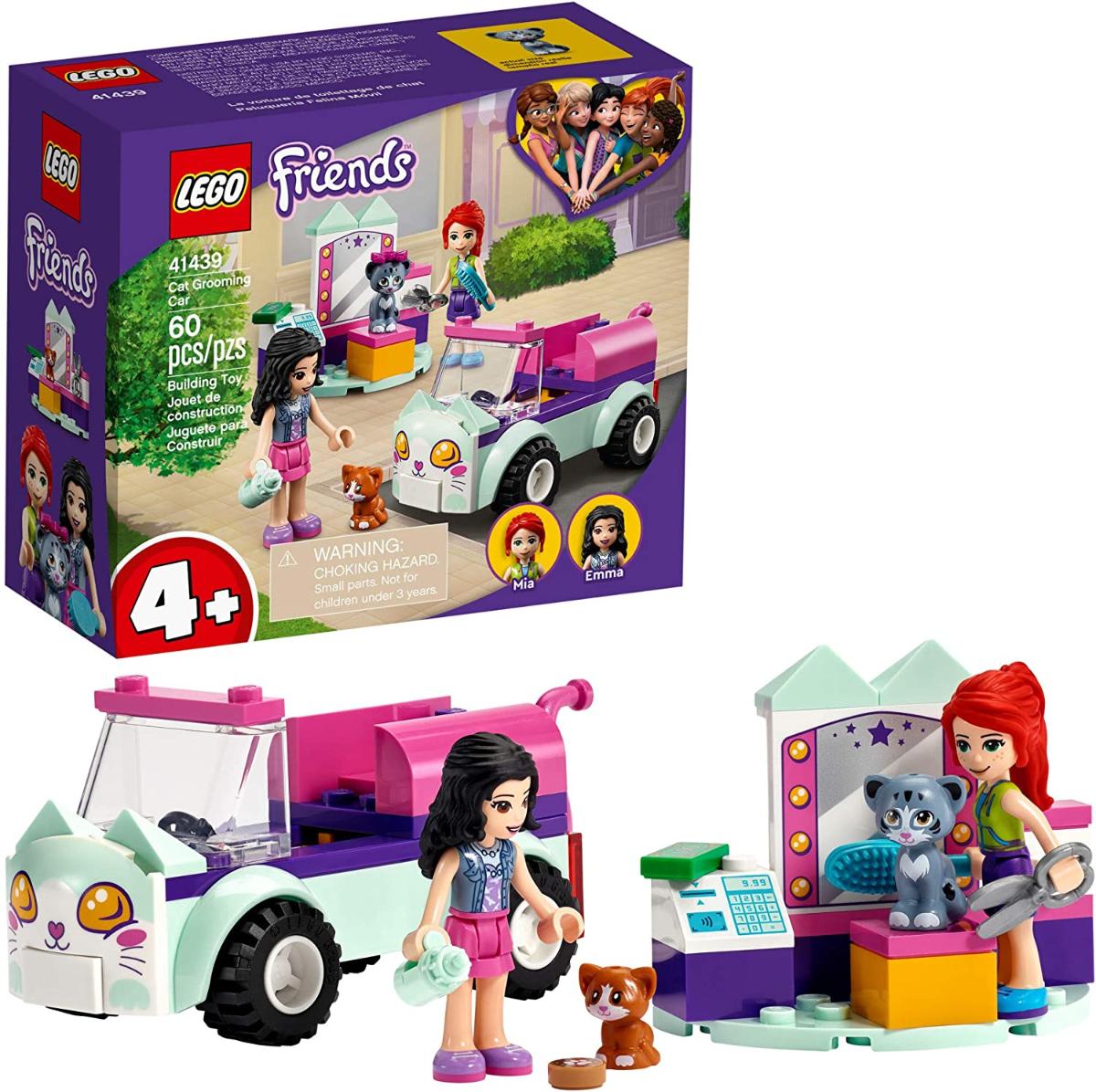 LEGO Friends Cat Grooming Car 41439 Kit de Construção Brinquedo Colecionável que Faz uma Ótima Ideia de Presente de Natal ou Natal, Nova 2021 (60 Peç