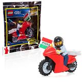 Lego City Minifigure - Entregador De Pizza Na Motocicleta (l