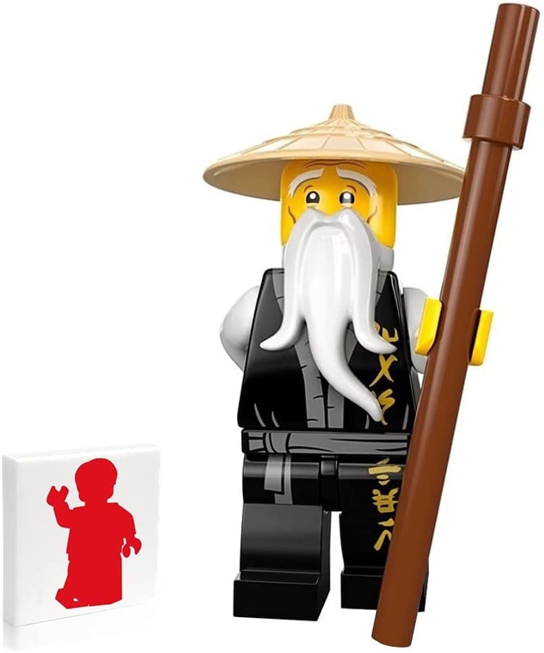 Lego Ninjago Minifigure - Sensei Wu (legacy) Com Brown Staff E Side Display 70670