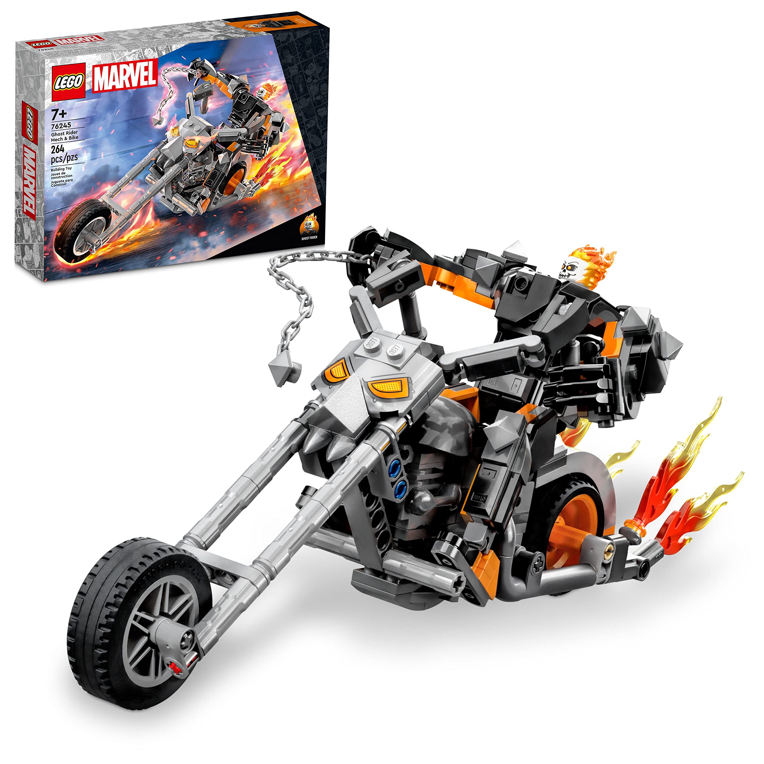 Lego Marvel Ghost Rider Mech &amp; Bike 76245 Motor Construível