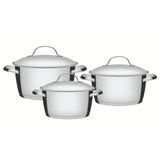 Jogo De Panelas Tramontina Allegra Aço Inox Fundo Triplo 3pc