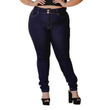 Calça Feminina Skinny Jeans Escuro Plus Size Ref 3503vf