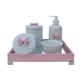 Kit Higiene Rosa Laço Bebe Porcelana Menina Maternidade