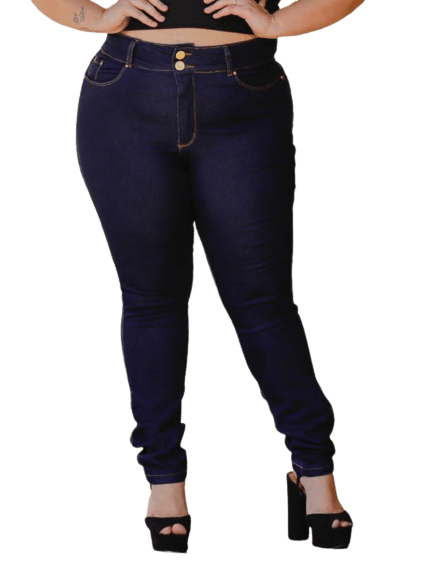 Calça Feminina Skinny Jeans Escuro Plus Size Ref 3503vf